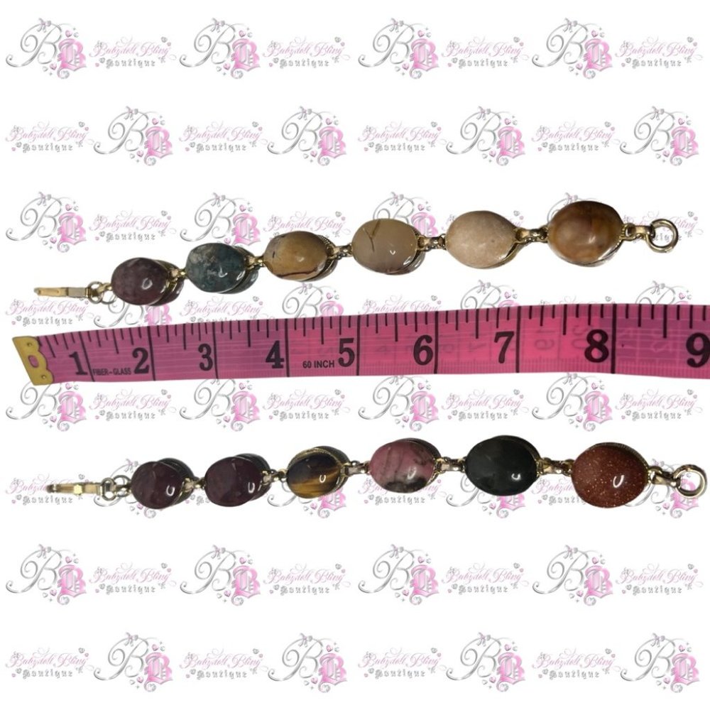 1940s scarab bracelet EGYPTIAN STYLE GOLD real gem stone healing crystals 💎⭐️ - Picture 9 of 12